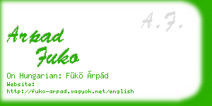 arpad fuko business card