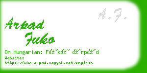arpad fuko business card
